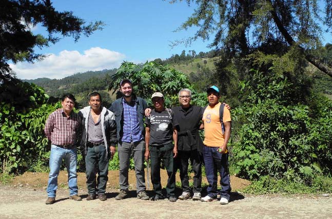 CC Green Buyer Felipe Gurdian and Coutts Coffee Roaster/Owner Al Teflissi check in with Chajulense during the 2014 harvest.