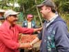 Larrys Coffee Head Roaster, Brad Brandhorst visits Guillermo Sanchez of Prococer during the harvest season in Las Segovias, Nicaragua.